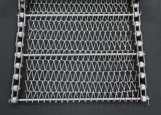 Roestvrij staal geweven keten plat gebalanceerd spiraal draad weefsel conveyor mesh gordel