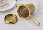 Gouden Roestvrij staal 304 extra Fijne Mesh Tea Infuser With Long-Handvatten