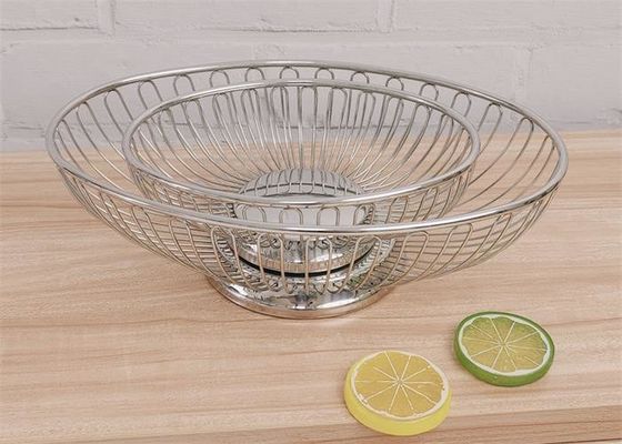 Goede prijs. 304 roestvrij staal Fruit Basket Brood Basket Ronde Ovale Draad Producte Basket online