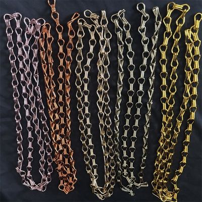 Goede prijs. Metallic Fly Screen Hanging Aluminium Double Hook Chain Decoratief gordijn voor Restaurant Hall online