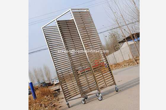 Goede prijs. Ss201 304 1.5mm Tray Rack Trolley With Casters online