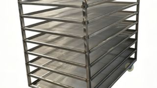 Roestvrij staal aluminium 600 X 400 roterende oven Halve bakkerij broodrekwagen voor koeling