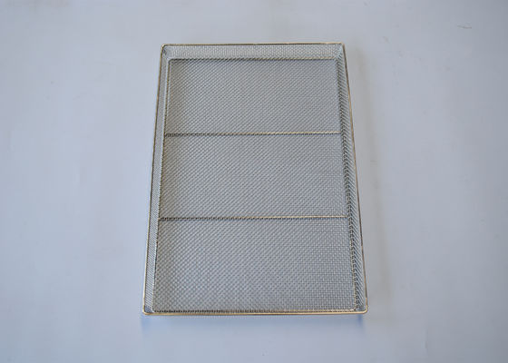 304 316 Goedgekeurd Fda van Mesh Tray Food Grade Custom Size van de Roestvrij staaldraad
