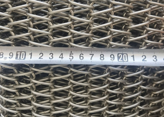 Roestvrij staal 2080 Spiraalvormige Draad Mesh Conveyor Belt Heat Resistant 1050 Graad