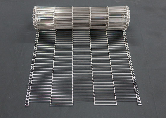 1 mm Food Chocolate Enrober Draadnet Conveyor Belt Roestvrij staal Flat Flex