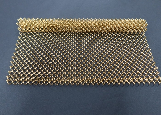 Goede prijs. Goud Bronzen Kleur Decoratief Metalen Mesh Gordijn Coil Drapery Panel Muur online