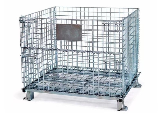 Goede prijs. pallet metalen doos gegalvaniseerd bekleed draadnet zwaar metaal opslagcontainer pallet kooien apparatuur plank stapelbaar online