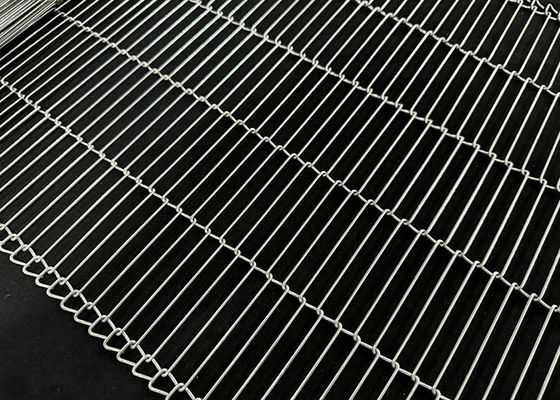Voedingsmiddelenkwaliteit Roestvrij staal Flexible Flat Enrober Chocolade Ladder Draadnet Conveyor Belt Voor Ovenoven