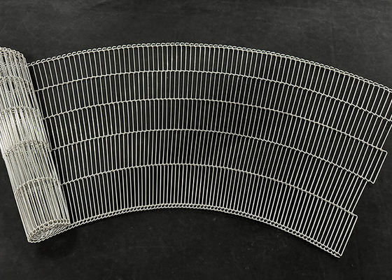 Goede prijs. 304 316L roestvrij staal Curve Mesh Belt Ladder Conveyor Belt online