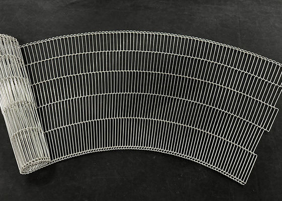 304 316L roestvrij staal Curve Mesh Belt Ladder Conveyor Belt