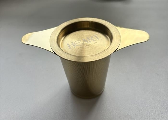 Op maat gemaakte goud roestvrij staal 304 los blad theefilter strainer herbruikbare metalen theefilter infuser