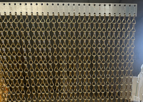 Goede prijs. Aluminium Mesh Double Hook Chain Fly Metal Mesh Gordijn Voor Restaurant online