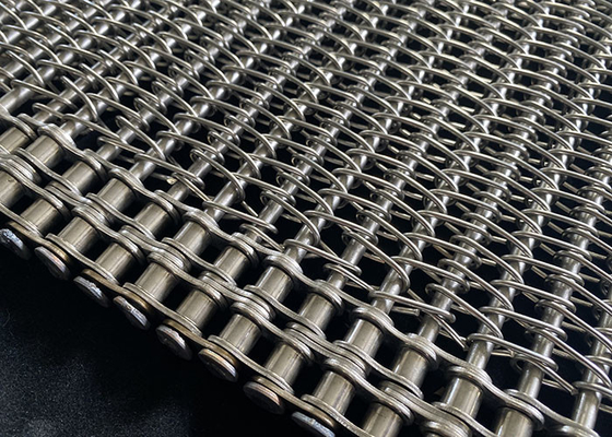 Goede prijs. Metalen roestvrij staal 304 Mesh Chain Conveyor Belt met staaf online