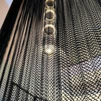 Goede prijs. Sample Customization Black Color Metal Curtain Net for Restaurant Lounge Partition Decorative Chain Link Fence Mesh online