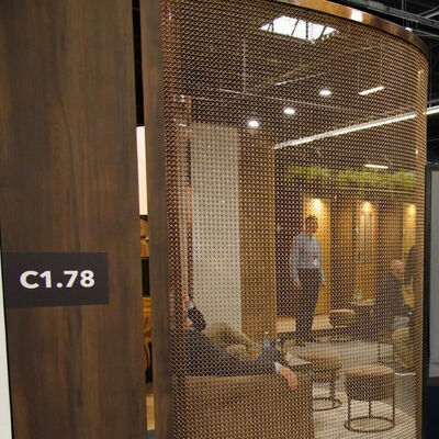 Goede prijs. Aangepaste grootte goudkleurige metalen decoratieve roestvrijstalen ringgordijngaasstof online