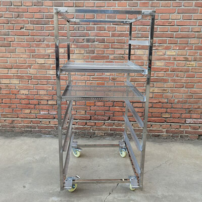 Professionele 304 316 roestvrij staal bakken droog koelen trolley met dienstrokjes