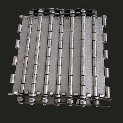 Metaal Hoog Koolstofstaal Scharnierende Schroot Chip Ketting Plaat Lat Mesh Transportband voor CNC Machine