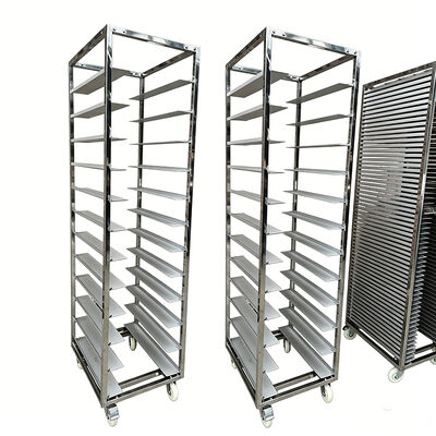 Commerciële Keuken Sus 304 316 Roestvrij Staal Aluminium 600 X 400 Roterende Oven Halve Bakkerij Broodrek Trolley Winkelwagen