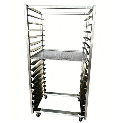 Roestvrijstalen bakapparatuur Broodje Pan Brood Koeling Half dienblad Trolley Winkelwagen Zeefdruk Drogen bakken commercieel bakkerijrek
