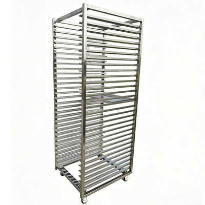 Commerciële 15 lagen 600 x 400 roestvrij staal Aluminium Oven Bun Pan Plaat Voedsel Brood Bakkerij Koeling Tray Trolley Bakkerij Rack