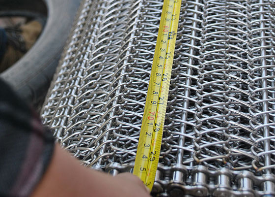 Voedselrang 304 Roestvrij staal Spiraalvormig Mesh Belt 4m Breedte