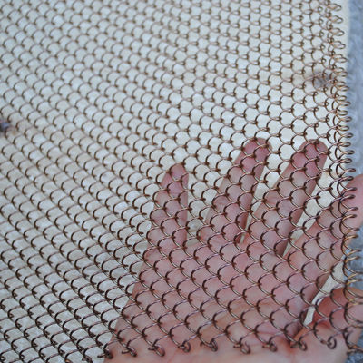 4*4mm Metaal Mesh Curtains van Mesh Aluminum Round Bronze Architectural van de Gaten het Decoratieve Draad