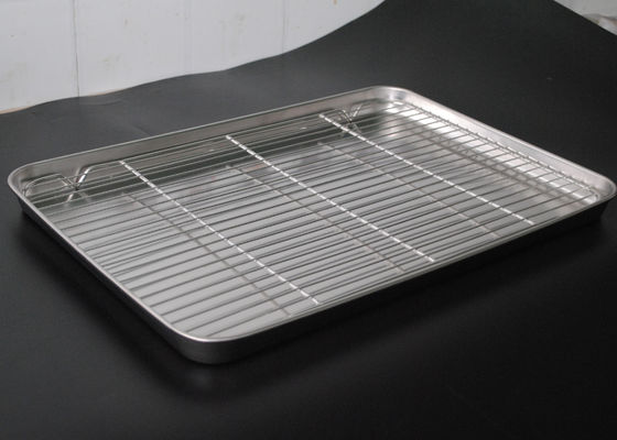 60*40*2.5cm Roestvrij staal 304 Draad Mesh Baking Tray With Rack