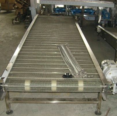 25.4mm Hoogte 304 SGS de Verbinding van Staalmesh conveyor belt with chain