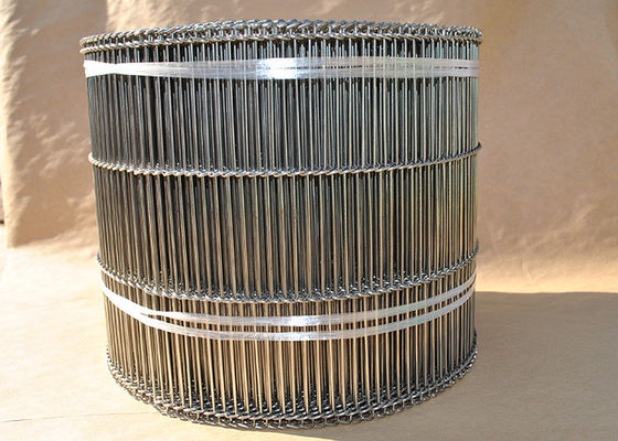 Aangepaste Grootte 1mm Vlak Flex Wire Mesh Conveyor Belt-Roestvrij staal